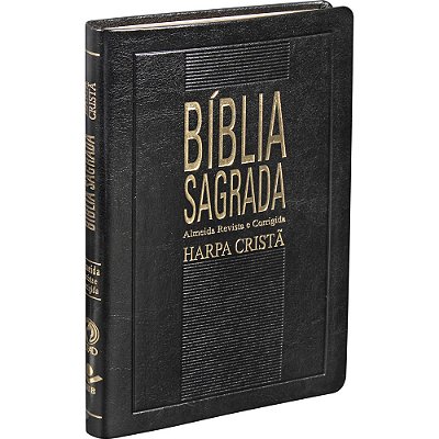 Bíblia Sagrada Com Harpa Cristã - Capa De Couro Sintético Preta Almeida Revista E Corrigida (Arc)