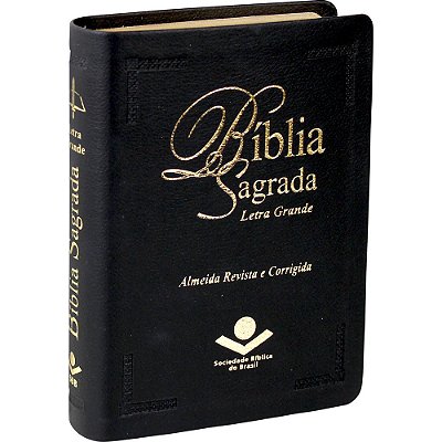 Bíblia Sagrada Letra Grande Almeida Revista E Corrigida (Arc) - Couro Sintético Preta