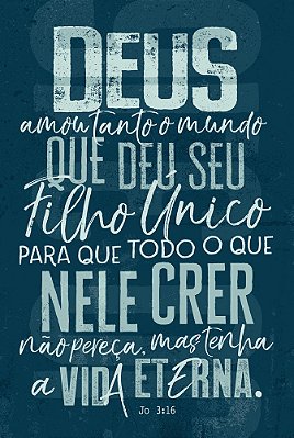 Bíblia Nvt Letra Normal - João 3.16 (Azul)