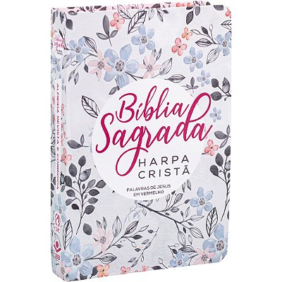 Bíblia Sagrada Letra Grande Com Harpa Cristã - Capa Semiflexível Ilustrada, Floral Almeida Revista E Corrigida (Arc)