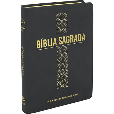 Bíblia Linha Ouro - Cruz, Letra Grande, Capa Preta, Índice Impresso, Beira Pintada Almeida Revista E Corrigida (Arc)-..