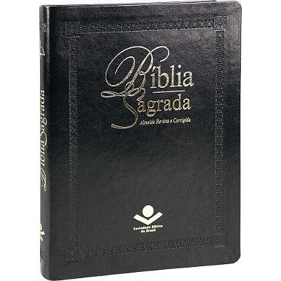 Bíblia Sagrada Letra Extragigante - Couro Sintético Preta Almeida Revista E Corrigida (Arc)