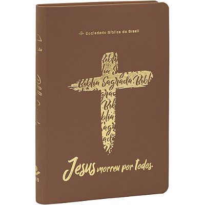 Bíblia Linha Ouro - Jesus, Capa Caramelo, Índice Digital E Beira Pintada Almeida Revista E Corrigida (Arc)