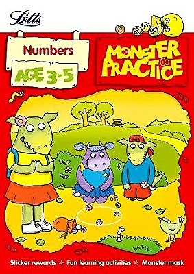 Monster Practice - Numbers - Age 3-5 - Book With Sticker-..