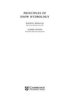 Principles Of Snow Hydrology..-