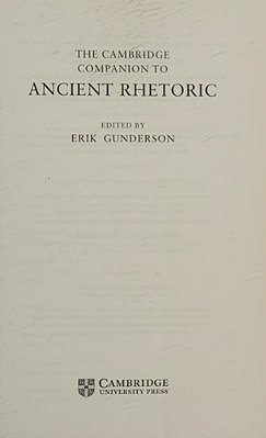 The Cambridge Companion To Ancient Rhetoric..-