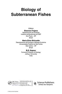 Biology Of Subterranean Fishes..-