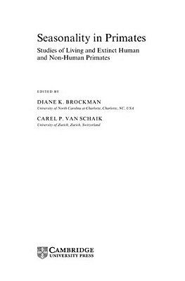 Seasonality In Primates, Implications For Human Evolution..-