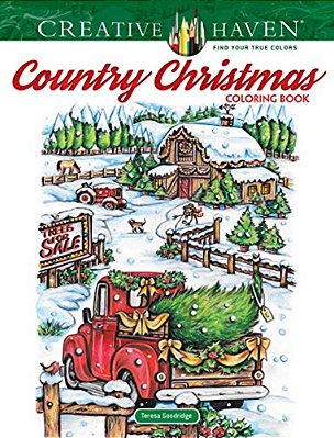 Creative Haven Country Christmas Coloring Book-..