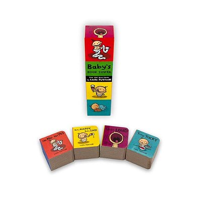 Baby's Book Tower: (Set Of Four Mini Board Books For Babies And Toddlers About Emotions, Opposites, Sounds, And Playful Learning)-..
