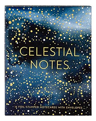 Celestial Notes: 16 Foil-Stamped Notecards With Envelopes (Celestial Star Stationery, Space And Galaxy Watercolor Blank Notecards)-..