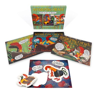 Interrupting Chicken: Three Books For Bedtime: (Box Set Of Three Playful Picture Books With Two Press-Out Characters For Interactive Reading Fun For K-..