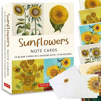 Sunflowers - 12 Blank Note Cards: 12 Blank Cards In 6 Designs With 12 Envelopes In A Keepsake Box-..
