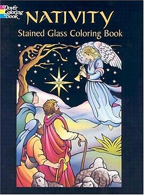 Nativity Stained Glass Coloring Book-..