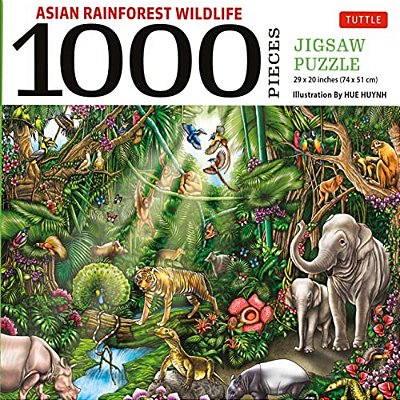 Asian Rainforest Wildlife - 1000 Piece Jigsaw Puzzle: Finished Size 29 In X 20 Inch (74 X 51 Cm)-..