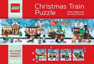 Lego Christmas Train Puzzle: Four Connecting 100-Piece Puzzles-..