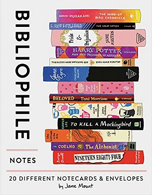 Bibliophile Notes: 20 Different Notecards & Envelopes (Notecards For Book Lovers, Illustrated Notecards, Stationery) [With Envelope]-..