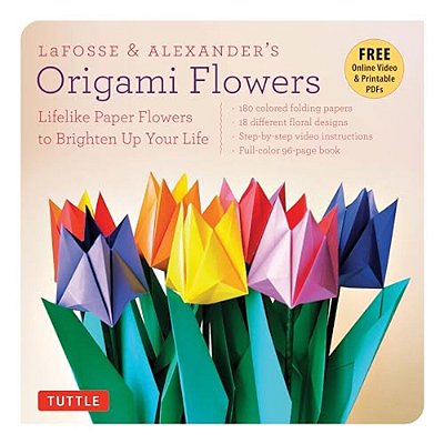 Lafosse & Alexander's Origami Flowers Kit: Lifelike Paper Flowers To Brighten Up Your Life (Origami Book, 180 Origami Papers, 20 Projects, Instruction-..