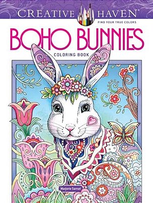 Creative Haven Boho Bunnies Coloring Book-..