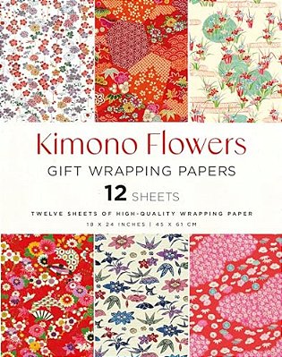 Kimono Flowers Gift Wrapping Papers - 12 Sheets: 18 X 24 Inch (45 X 61 Cm) Wrapping Paper Sheets-..