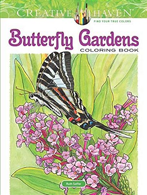 Creative Haven Butterfly Gardens Coloring Book-..