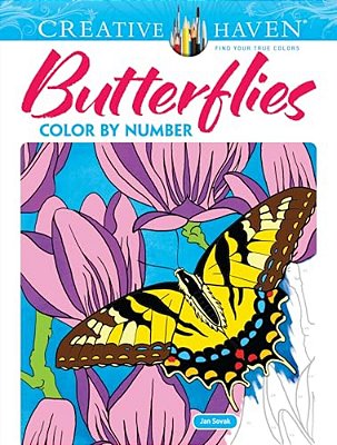 Creative Haven Butterflies Color By Number Coloring Book-..