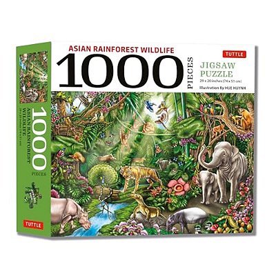 Asian Rainforest Wildlife - 1000 Piece Jigsaw Puzzle: Finished Size 29 In X 20 Inch (74 X 51 Cm)-..