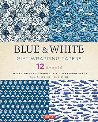 Blue & White Gift Wrapping Papers - 12 Sheets: 18 X 24 Inch (45 X 61 Cm) Wrapping Paper-..