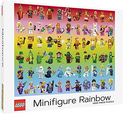 Lego Minifigure Rainbow 1000-Piece Puzzle-..