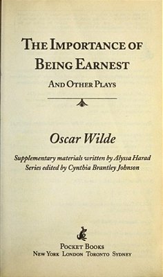 The Importance Of Being Earnest And Other Plays-..