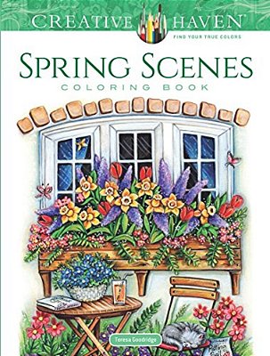 Creative Haven Spring Scenes Coloring Book-..