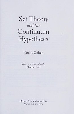 Set Theory And The Continuum Hypothesis-..