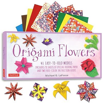 Origami Flowers Kit: 41 Easy-To-fold Models - Includes 98 Sheets Of Special Origami Paper (Kit With Two Origami Books Of 41 Projects) Great For Kids A-..
