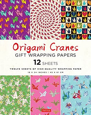 Origami Cranes Gift Wrapping Papers - 12 Sheets: 18 X 24 Inch (45 X 61 Cm) Wrapping Paper-..