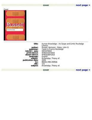 Human Knowledge: Its Scope And Limits-..