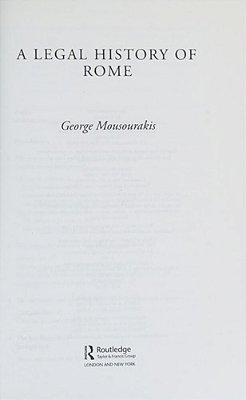 A Legal History Of Rome-..