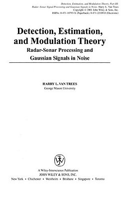 Detection, Estimation, And Modulation Theory, Part III-..