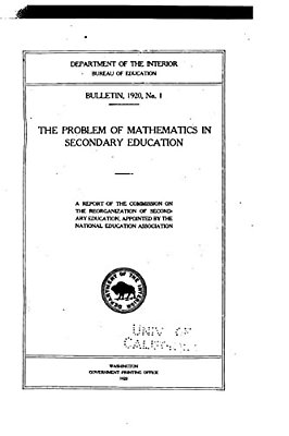 The Problem Of Mathematics In Secondary Education-..