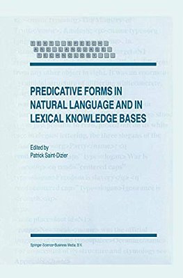 Predicative Forms In Natural Language And In Lexical Knowledge Bases-..
