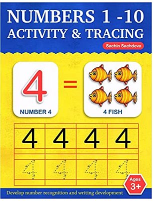 Numbers 1-10: Activity And Tracing Workbook For Kids Ages 3-5-..