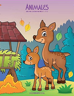 Animales Libro Para Colorear Para Niños 1, 2 & 3-..