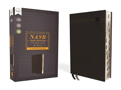 Nasb, Thinline Bible, Large Print, Leathersoft, Black, Red Letter Edition, 2020 Text, Thumb Indexed, Comfort Print-..