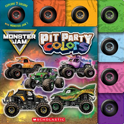 Pit Party Colors (Monster Jam Interactive Board Book With Tabs) (Stocking Stuffer)-..