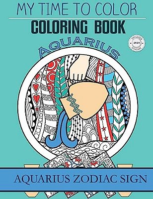 Aquarius Zodiac Sign - Adult Coloring Book-..