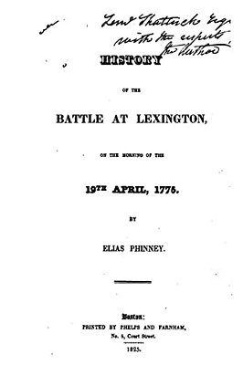 History Of The Battle At Lexington, On The Morning Of The 19Th Of April, 1775-..