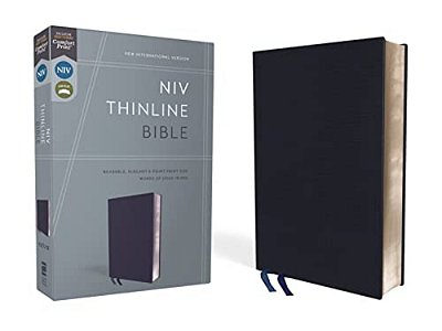 Niv, Thinline Bible, Bonded Leather, Navy, Red Letter Edition-..