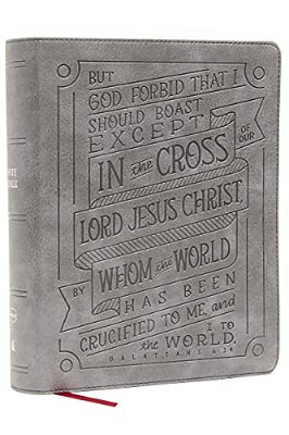 Nkjv, Journal Reference Edition Bible, Verse Art Cover Collection, Leathersoft, Gray, Red Letter, Comfort Print: Let Scripture Explain Scripture. Refl-..