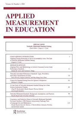 Vertically Moderated Standard Setting: A Special Issue Of Applied Measurement In Education-..