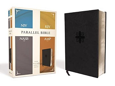 Niv, Kjv, Nasb, Amplified, Parallel Bible, Leathersoft, Black: Four Bible Versions Together For Study And Comparison-..