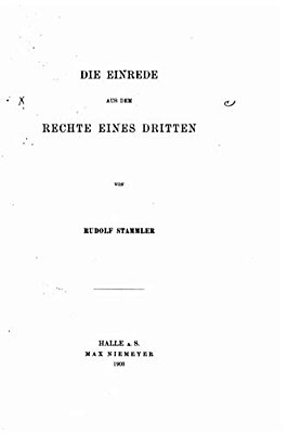 Die Einrede Aus Dem Rechte Eines Dritten-..